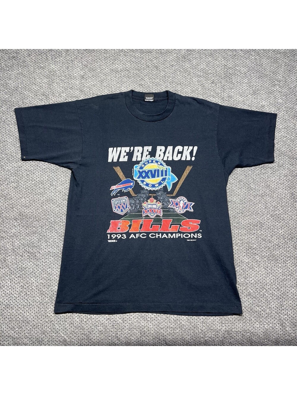 Vintage 1993 Buffalo Bills Football Afc Champions T-Shirt XL RARE MENS BLACK